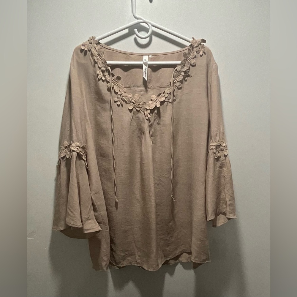 NY Collection Women's Beige Top size XL